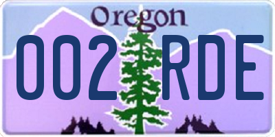 OR license plate 002RDE