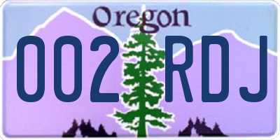 OR license plate 002RDJ