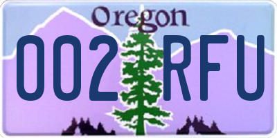 OR license plate 002RFU