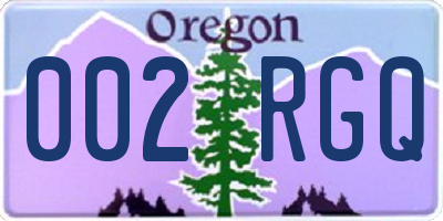 OR license plate 002RGQ