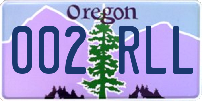 OR license plate 002RLL