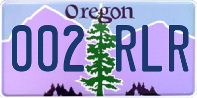 OR license plate 002RLR