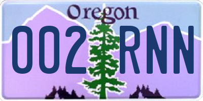 OR license plate 002RNN