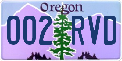 OR license plate 002RVD