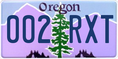 OR license plate 002RXT