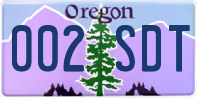 OR license plate 002SDT