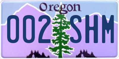 OR license plate 002SHM