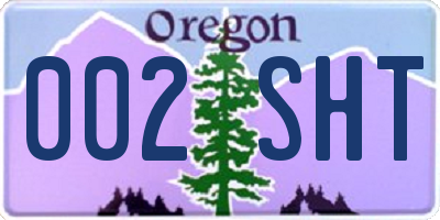 OR license plate 002SHT