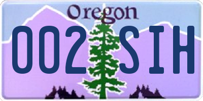 OR license plate 002SIH