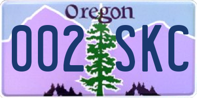 OR license plate 002SKC