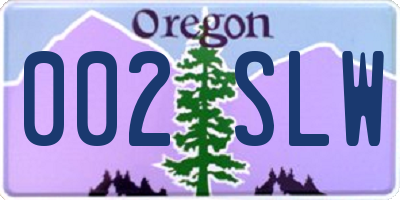 OR license plate 002SLW