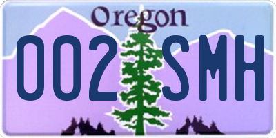 OR license plate 002SMH