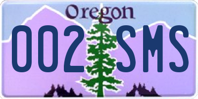 OR license plate 002SMS