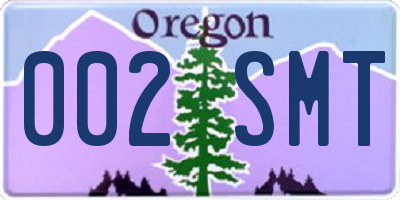 OR license plate 002SMT