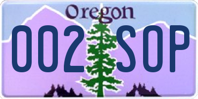 OR license plate 002SOP