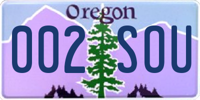 OR license plate 002SOU