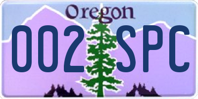 OR license plate 002SPC