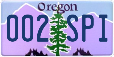 OR license plate 002SPI