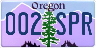 OR license plate 002SPR