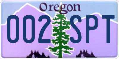 OR license plate 002SPT