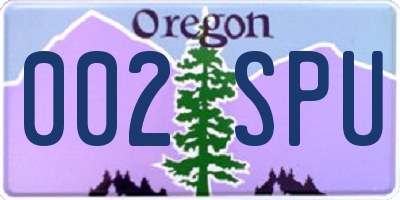 OR license plate 002SPU