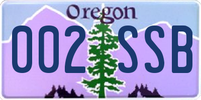 OR license plate 002SSB