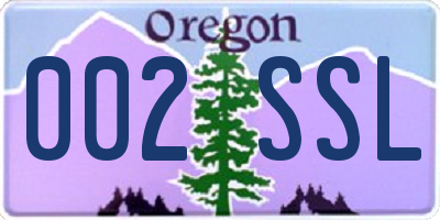 OR license plate 002SSL