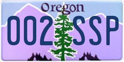 OR license plate 002SSP