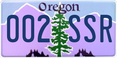 OR license plate 002SSR