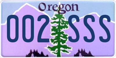 OR license plate 002SSS