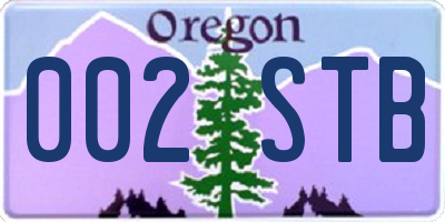 OR license plate 002STB