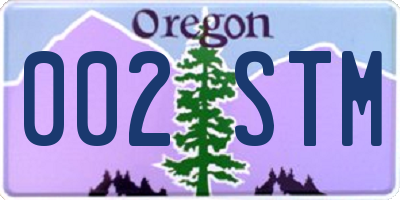 OR license plate 002STM