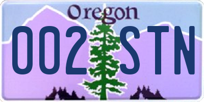 OR license plate 002STN