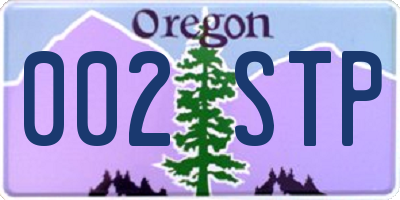 OR license plate 002STP
