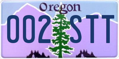 OR license plate 002STT