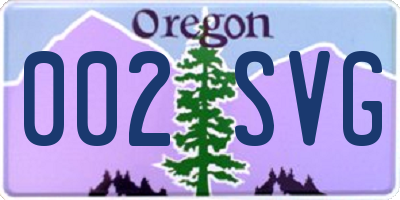 OR license plate 002SVG