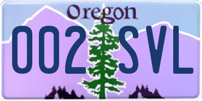 OR license plate 002SVL