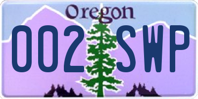 OR license plate 002SWP