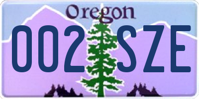 OR license plate 002SZE