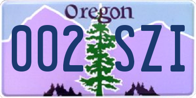 OR license plate 002SZI
