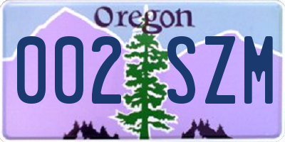 OR license plate 002SZM