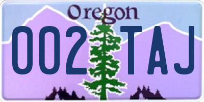 OR license plate 002TAJ