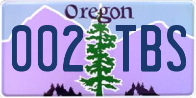 OR license plate 002TBS
