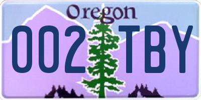 OR license plate 002TBY