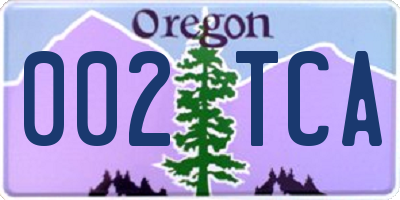 OR license plate 002TCA