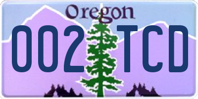 OR license plate 002TCD