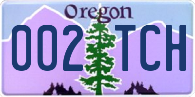 OR license plate 002TCH