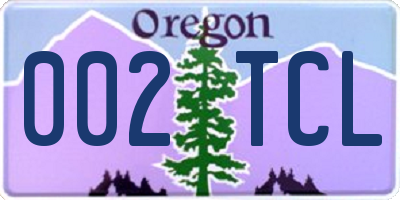 OR license plate 002TCL