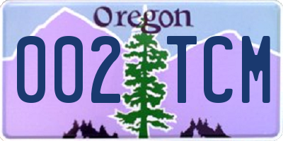 OR license plate 002TCM