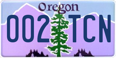 OR license plate 002TCN